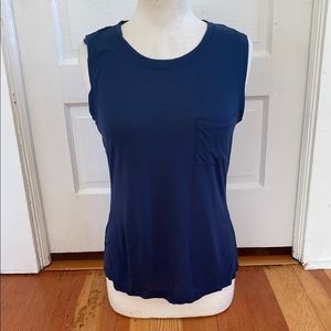 Bcbgmaxazria Blue Sleeveless Cut Out‎ Back Top Medium